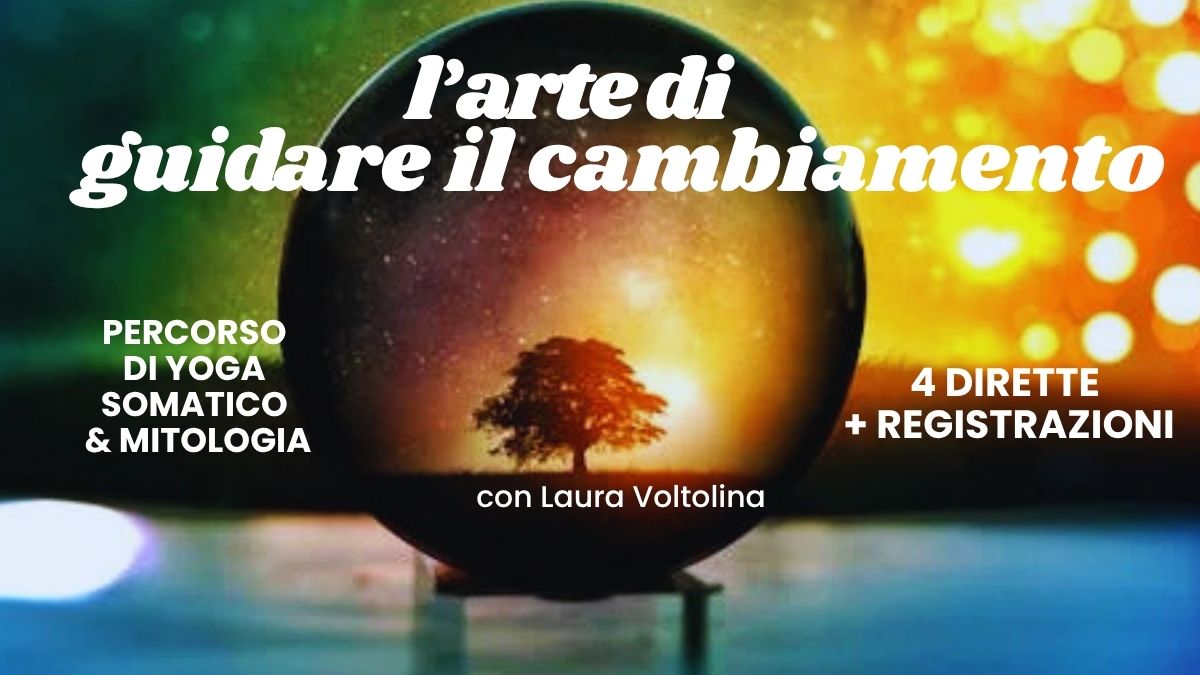 locandina del percorso di webinar di yoga e mitologia l'arte di guidare il cambiamento
