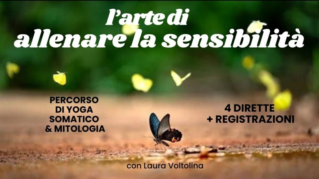 locandina del percorso online di yoga e mitologia L'arte di allenare la sensibilità
